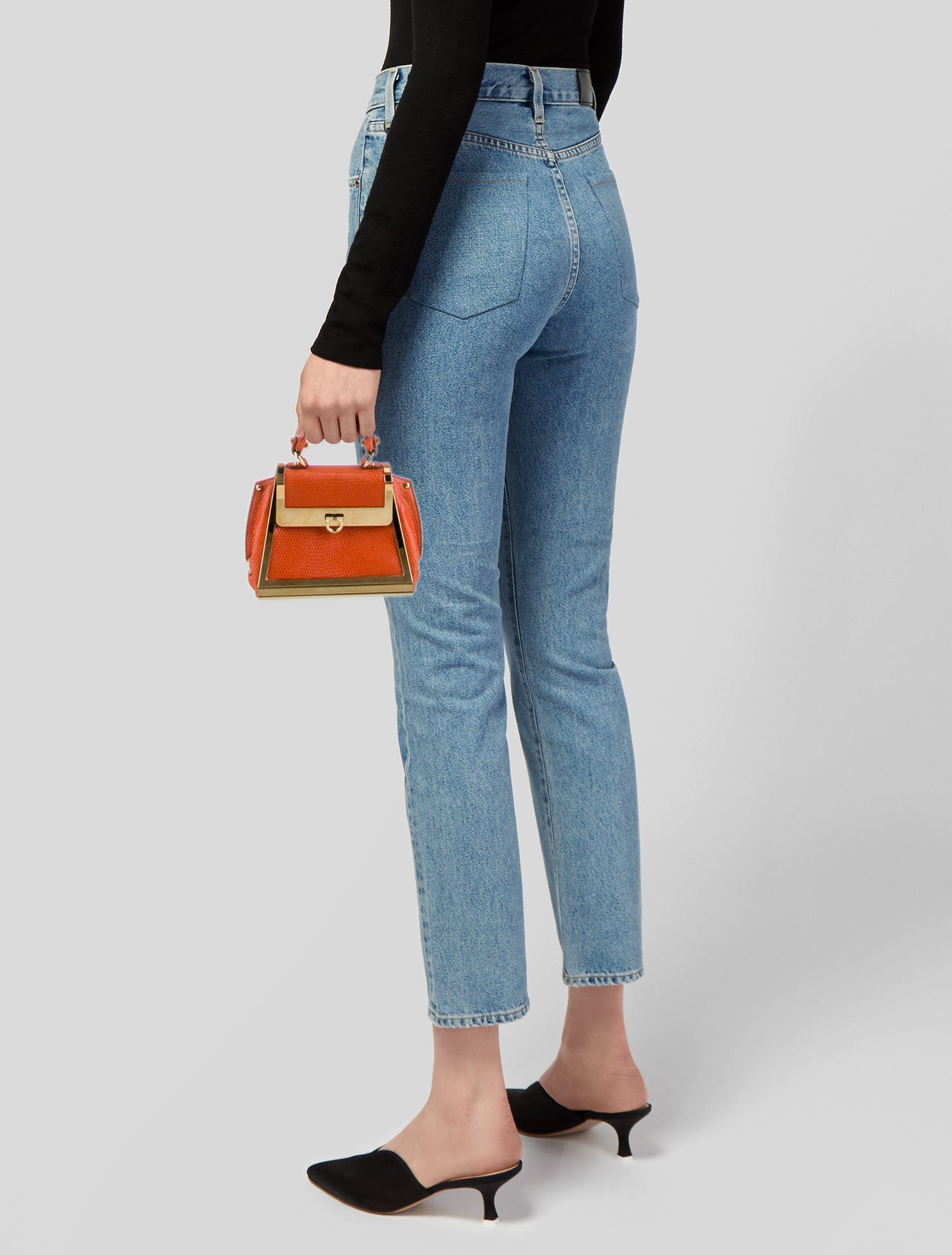 Salvatore Ferragamo Embossed Leather Top Handle Bag